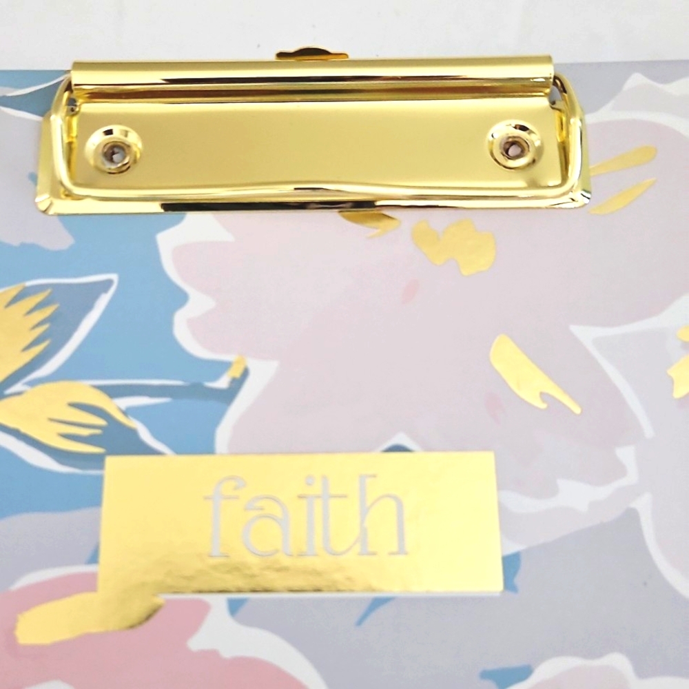 Badgley Mischka NWT Floral/Gold Motif Clipboard Set - Picture 3 of 9